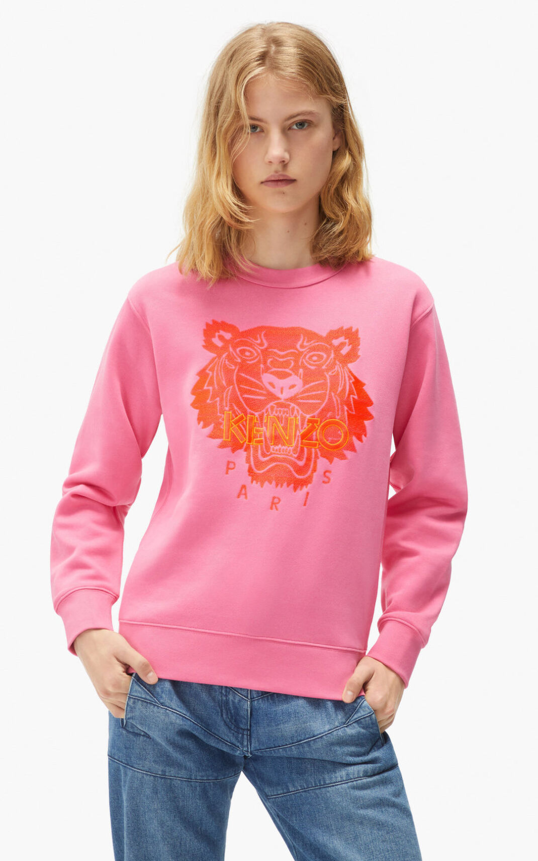 Sweatshirt Kenzo Tiger Feminino - Rosa | 018NGRTIF